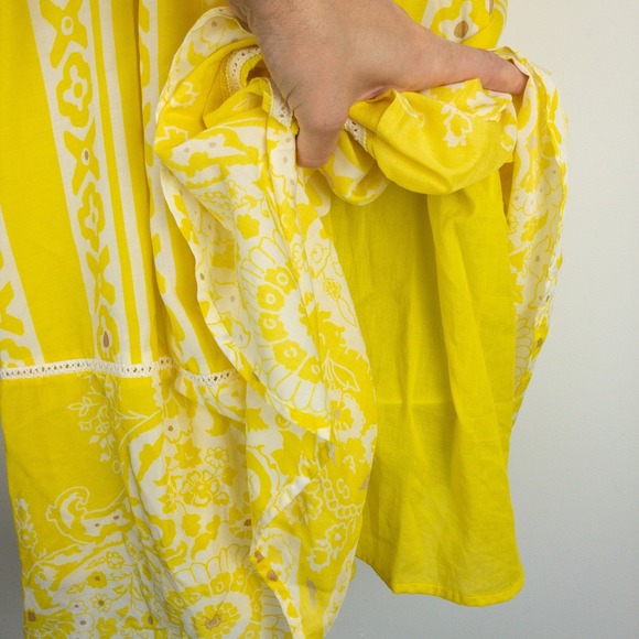 Anthropologie Forever That Girl Beach Halter Dress Womens XS Yellow Tunic Lined - Picture 9 of 11